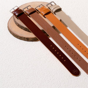 Wooden Watch with Leather Stripes