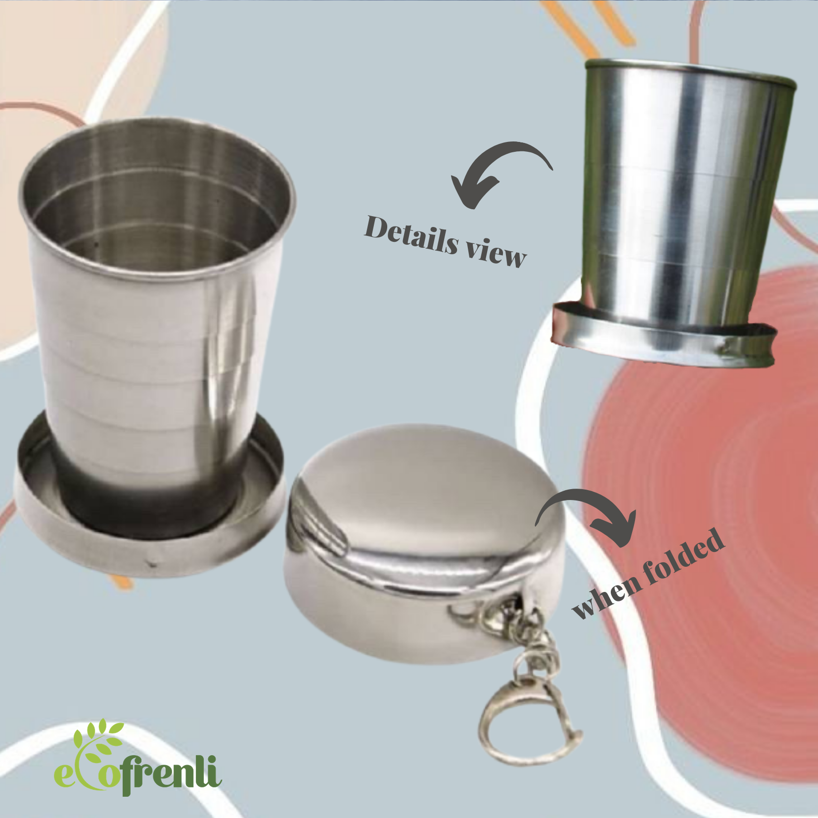 Outdoor Foldable Stainless Cup {3 pcs) - Ecofrenli.com