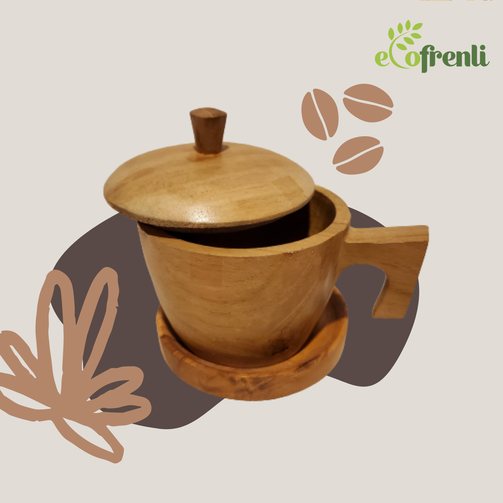 ‘I’m Handmade’ Coffee/Tea Cup Saucer + Cover Set - Ecofrenli.com