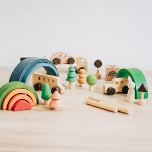 ‘I’m Handmade’ Children Wooden Bus Pegs Educational Toys - Ecofrenli.com