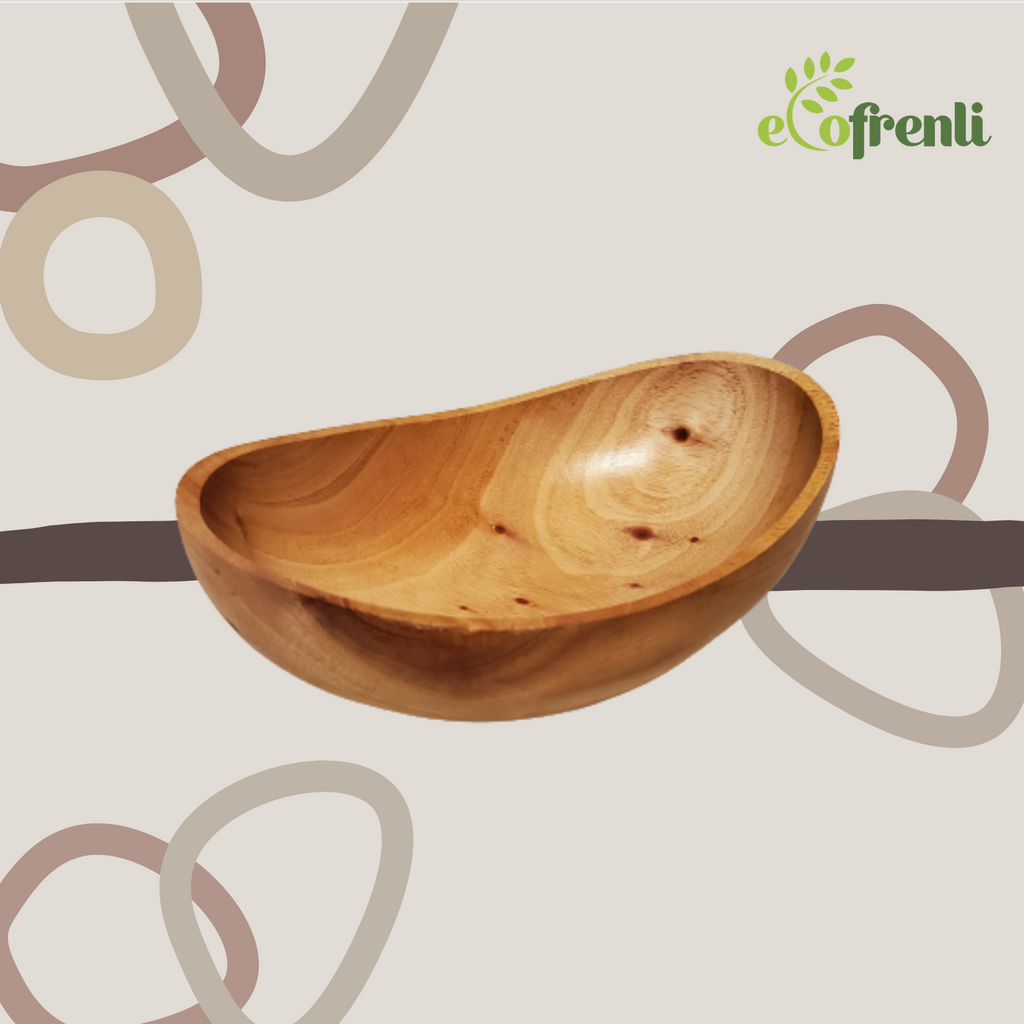 Solid Teak Wood Food Bowl - Ecofrenli.com