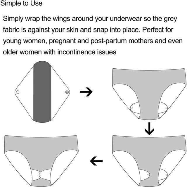 BAMBOO Reusable Menstrual Pads (set of 3) + FREE 1 Wetbag - Ecofrenli.com