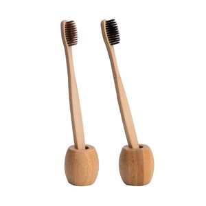 Bamboo Toothbrush and Holder (1 set) - Ecofrenli.com