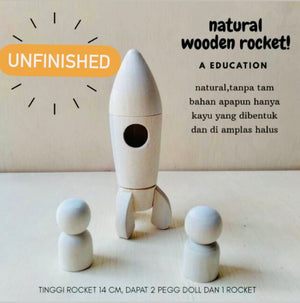 ‘I’m Handmade’ Children Wooden Rocket pegs Educational Toys - Ecofrenli.com