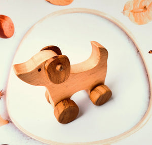 Children upcycled wood Pull Toys - Ecofrenli.com