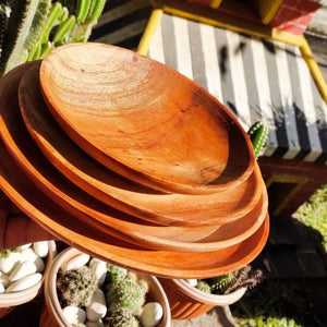 “I’M HANDMADE” Solid Mahogany Wood Plate (set of 4) - Ecofrenli.com