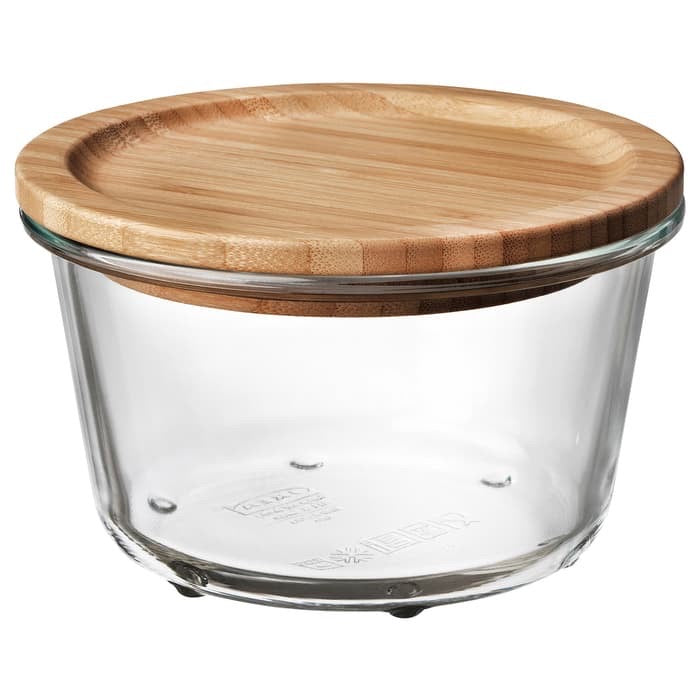 Eco Bamboo Glass Bowl Container - Ecofrenli.com