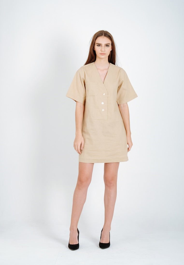 Linen de Creme Shirt dress - Ecofrenli.com