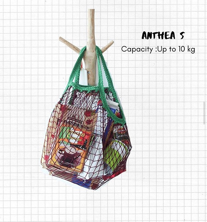 bike bags made from recycled fish nets Upcycled Fishnet Reusable “Anthea” Bag – Ecofrenli.com