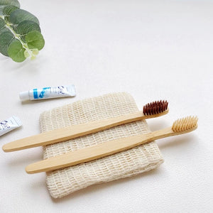 Bamboo Toothbrush and Holder (1 set) - Ecofrenli.com
