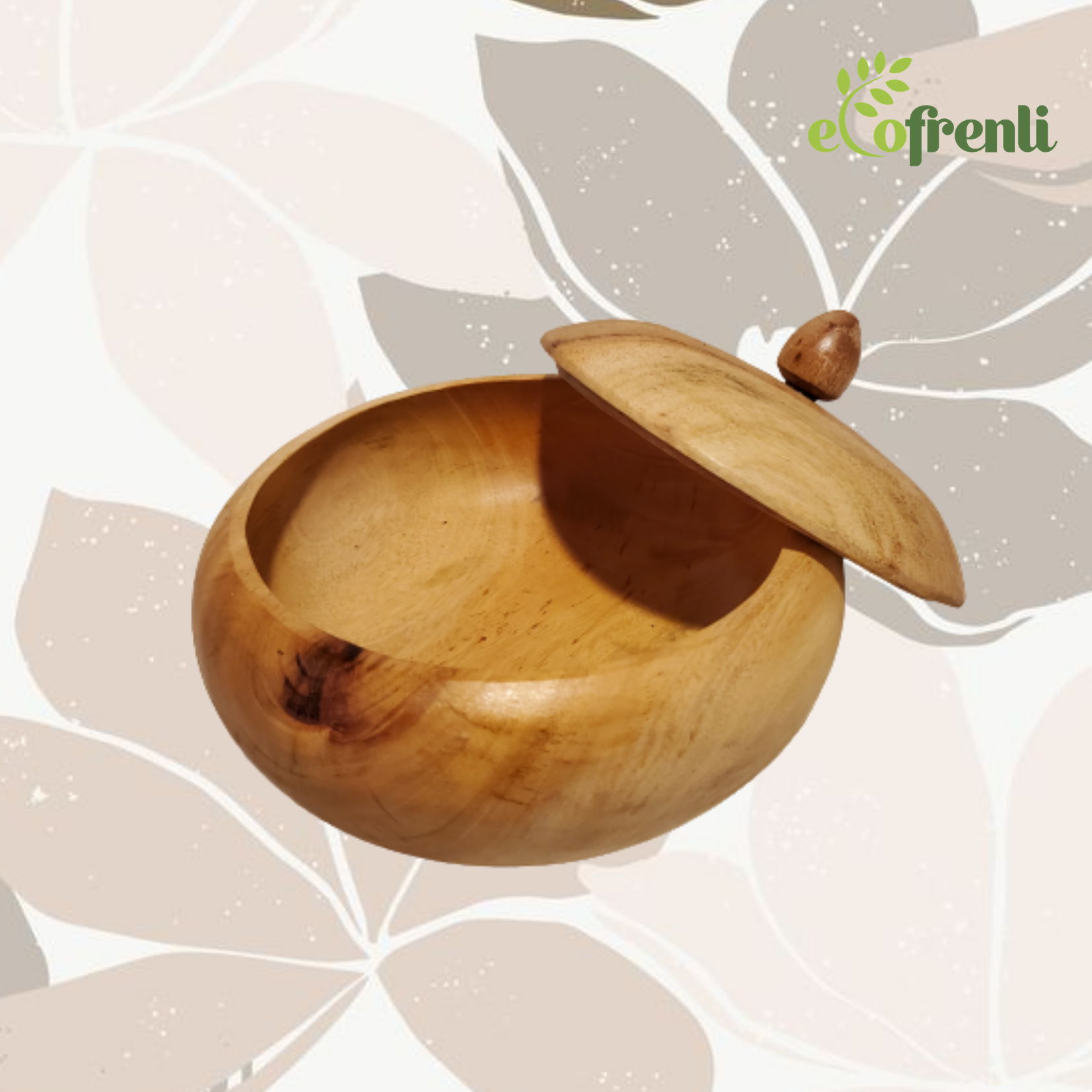 Wooden Serving Bowl With Cover - Ecofrenli.com