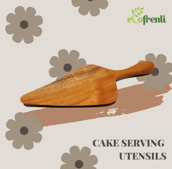 ‘I’m Handmade’ wooden Cake Serving utensil - Ecofrenli.com